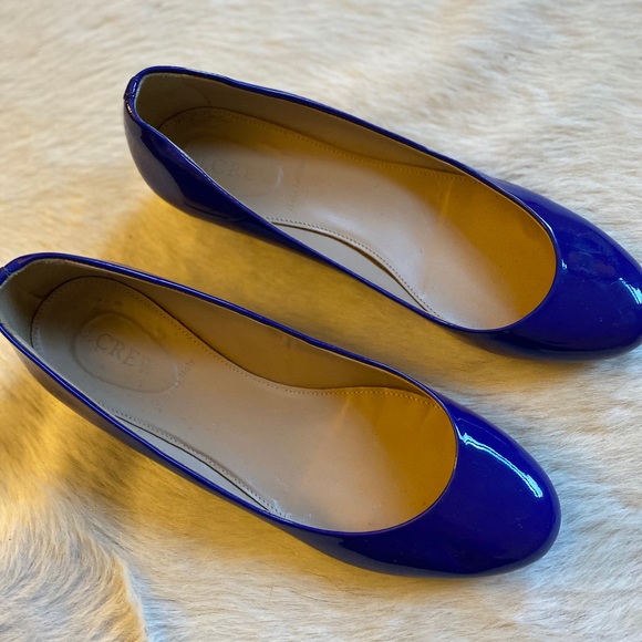 J Crew patent cobalt blue low heels - Picture 2 of 8